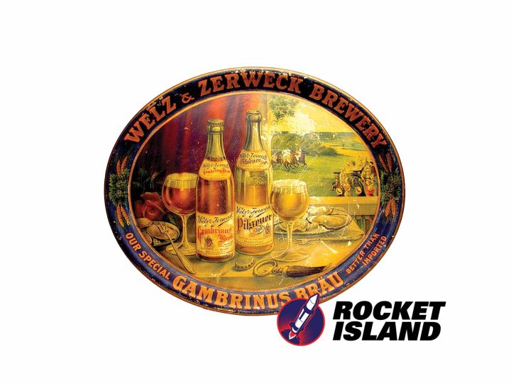 Welz And Zerweck Brewery Gambrinus Brau Serving Tray (1908)
